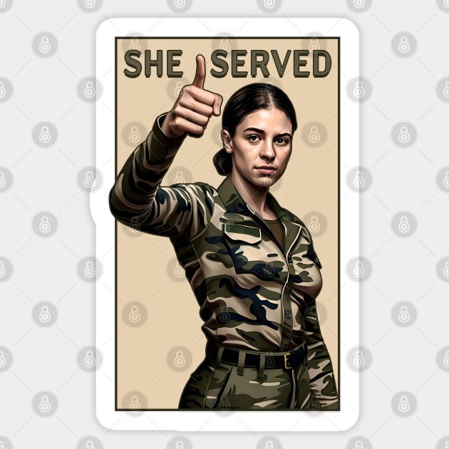 She Served Woman Veteran Sticker by triggerleo